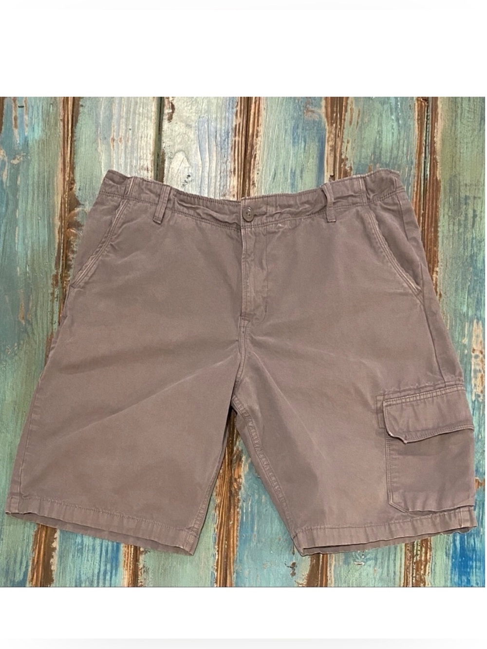 Lucky Brand Size 36 Cargo Flat Front Men’s Shorts Walking Hiking Gray Cotton